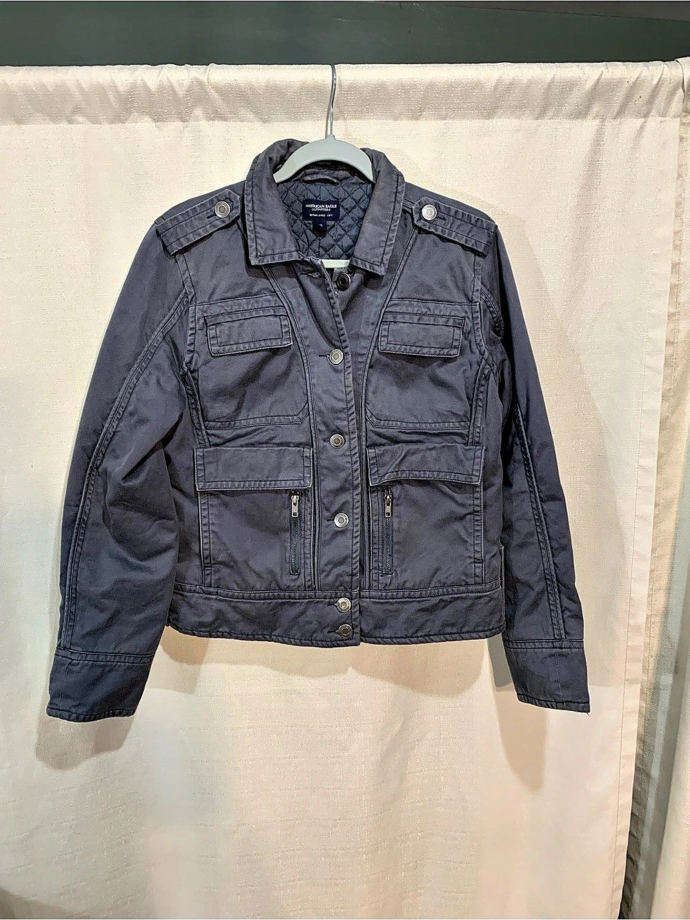 American Eagle Utility Jacket Gray Large a4/117